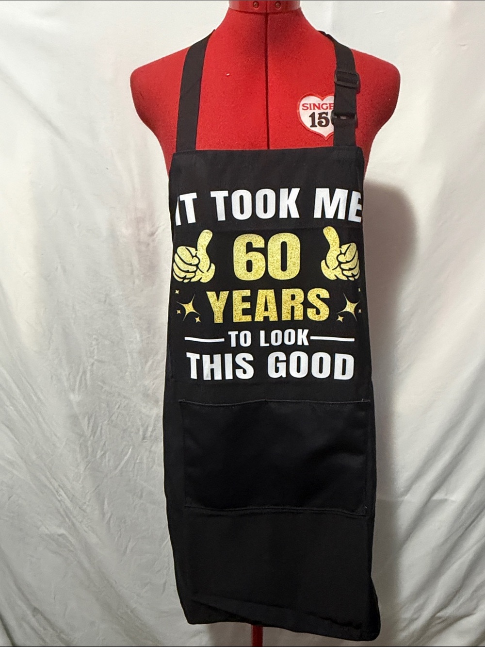 60 Years Celebration Black Apron - Birthday BBQ & Grilling Apron